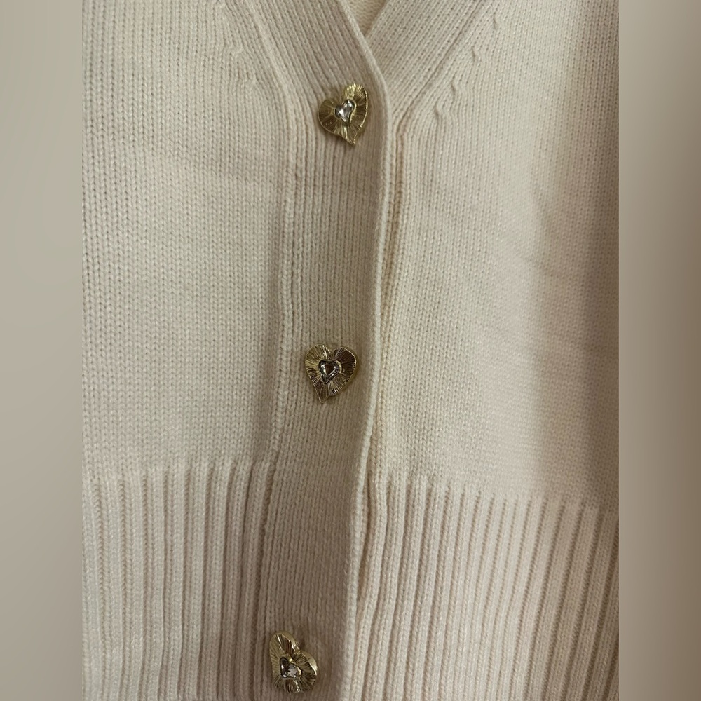Endless Rose Cream Cardigan with Gold Buttons - Picture 4 of 14